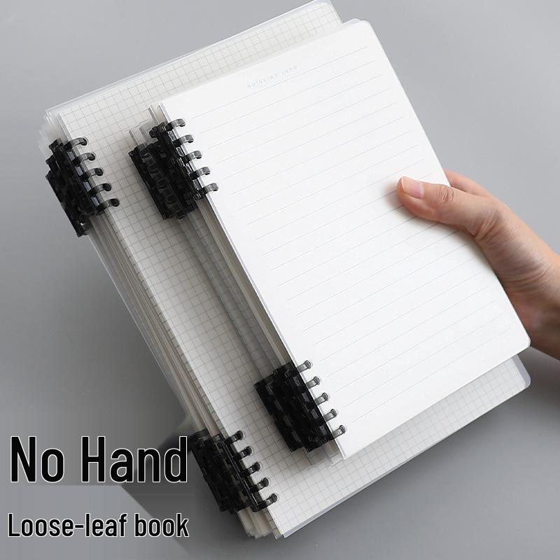 Grid A5 Refillable Loose-Leaf Notebook - Soft On Hands, Detachable Planner with Loose-Leaf Paper.