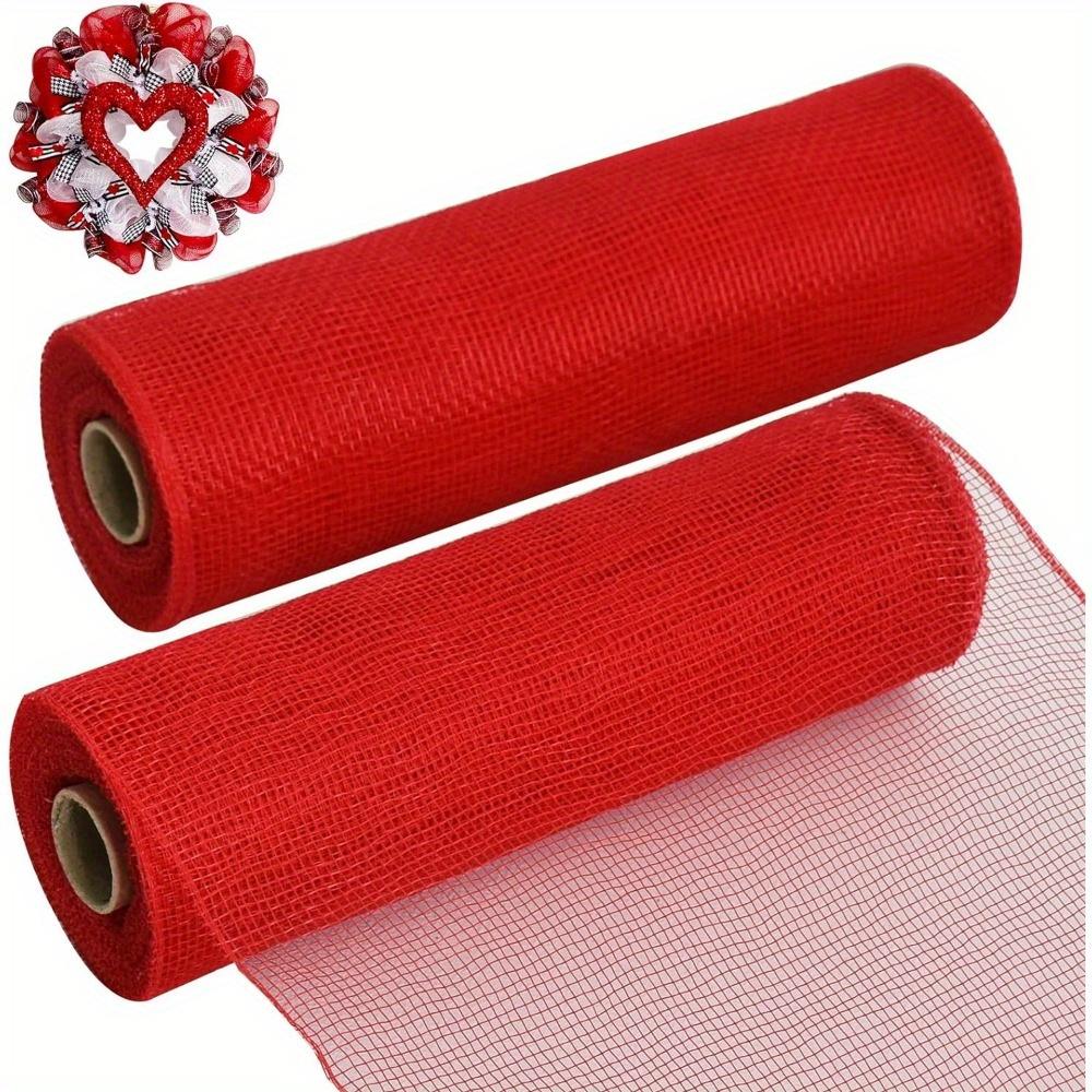 25cm Decorative 2 Rolls White Mesh Ribbbon Rolls Fabric Mesh For Mesh Wreath Supplies Front Door Wreath Crafts Tree Decor