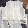 Girls Summer Cotton Sleeveless Vest Set Fashionable Casual Thin Mosquito Pants Two Piece Outfit For Baby