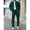 Cardigan da uomo autunnale giovanile con tasca con cerniera e revers, vestibilità slim, giacca da uomo, completo due pezzi
