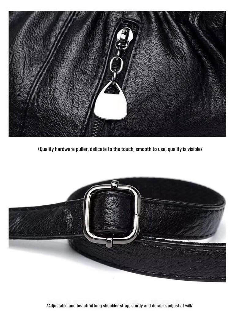 Genuine Leather Textured Women's Handbag - Small, Handheld, Crossbody, Free Shipping