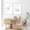 Black White Couple Line Wall Art Canvas Painting Line Drawing Hand Love Kiss Posters and Prints Nordic Picture Living Room Decor