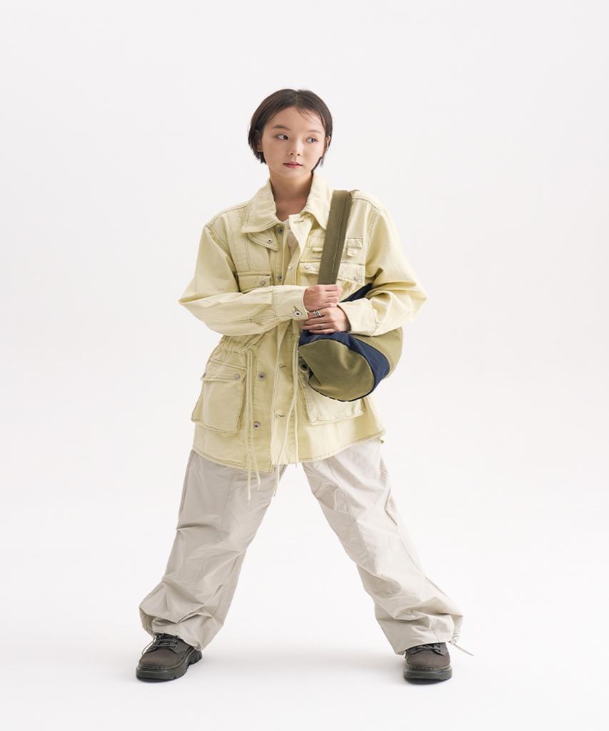 HEISAN Daily Parachute Pants Ash Blue