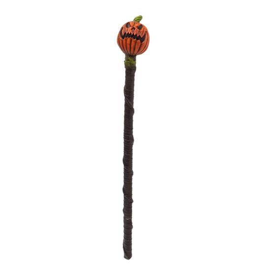

Halloween Magical Wand with Pumpkin Bird Head Shape Three-Section Assembly Bark Texture Halloween Theme Prop B