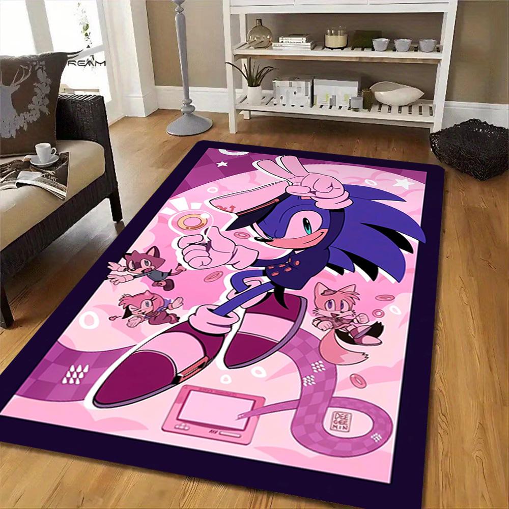 Sonic The Hedgehog Heroes Decoration,Carpet,Living Room,Bedroom, Non-slip,Square rug