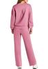 2026 Women's Fall/Winter Long Knitted Two-Piece Set with Long Sleeve Top and Wide-Leg Lace-Up Pocket Pants
