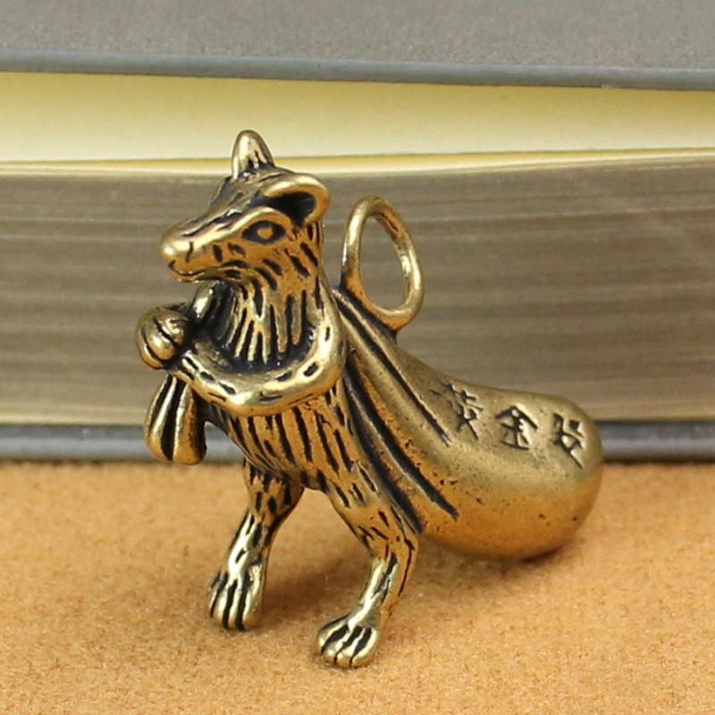 Brass Zodiac Animal Vintage Decoration Brass Statue Wealth Prosperity Chinese Style Antique Copper Miniature Home Decor Crafts