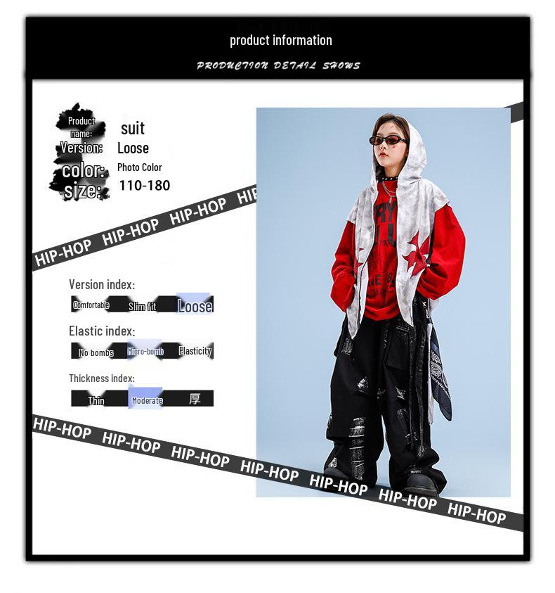 Kids' Hip Hop Jazz Dance Costume Set - Trendy Streetwear for Boys and Girls, Summer Performance Outfit