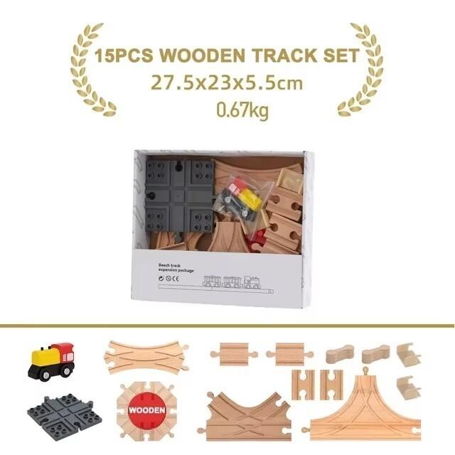 New Wooden Train Track Set Beech Wooden Railway Accessories fit for All Brand Wood Tracks Educational Toys for Children