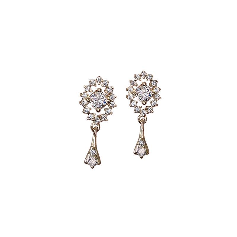 2025 French Retro Zircon Tassel Stud Earrings - Summer Niche Design