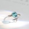 Blue Zircon Mermaid Bubble Symbol Shape Rings for Women Creative Fish Tail Finger Ring Party Girls Gift Anillos