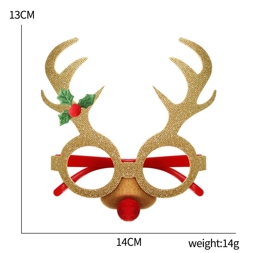 Christmas Cartoon Style Glasses With Playful Reindeer Antlers Perfect For Events Holiday