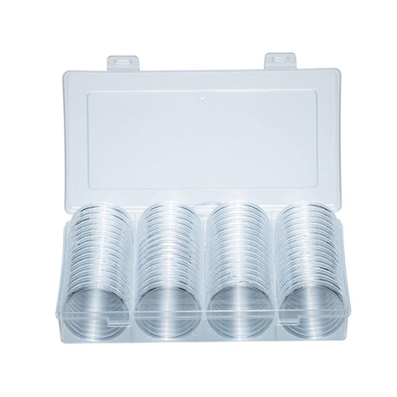 

60pcs 40mm Coin Preservation Box Round Dustproof Transparent Coin Capsules Plastic Commemorative Medals Holder Case 1