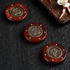 Exquisitely Carved Rosewood Hand Piece with Eight Directions & Double-sided Copper Inlay
