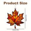 Acrylic 2D MapleLeaf Suncatcher Stained Glass Window Hanging Decor Glittering Fall Ornament For Thanksgiving Christmas Gift