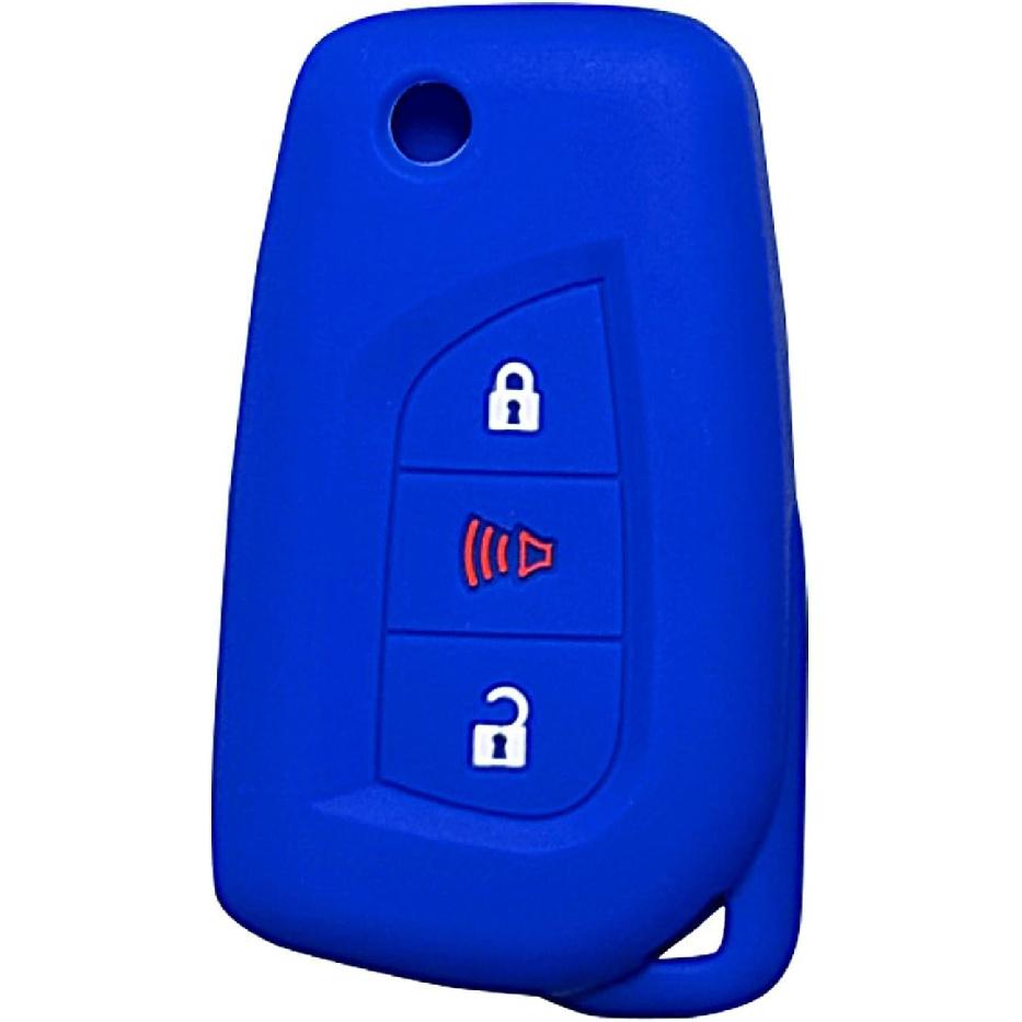 Key Fob Cover Hybrid Corolla: 3 Buttons Silicone Remote Case Protector Fit for Toyota RAV4 CHR IM Hybrid Hilux Avensis Scion iQ tC iM xB Corolla 2013