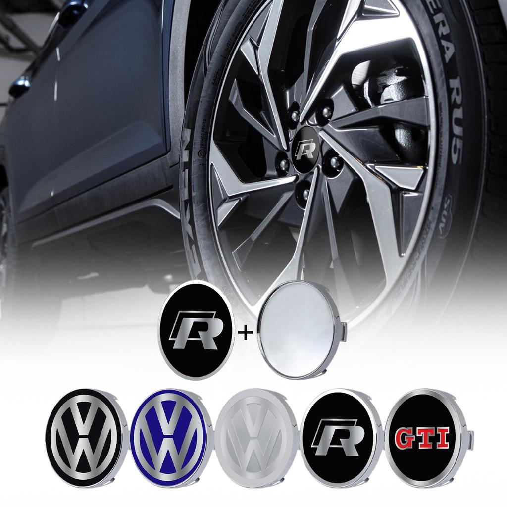 XYZ1 4Pcs 60/63/68MM Car Wheel Center Hub Caps Logo Cover for Volkswagen VW Rline Golf7 8 Passat Variant GTI Motion Caddy Arteon Polo