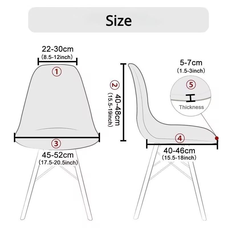 1pc Washable Armless Shell Chair Cover Removable For Shell Chair Seat Cover Home Hotel Banquet