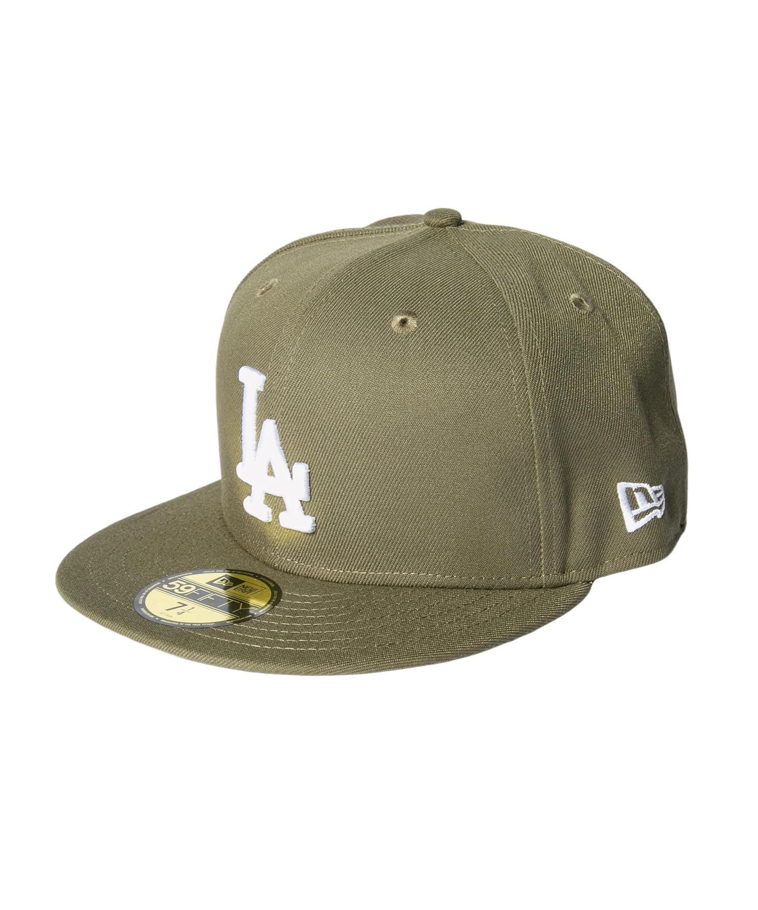 

New Era 59FIFTY Los Angeles Dodgers Khaki White Size 7 & Cap, 1/2 [Used]