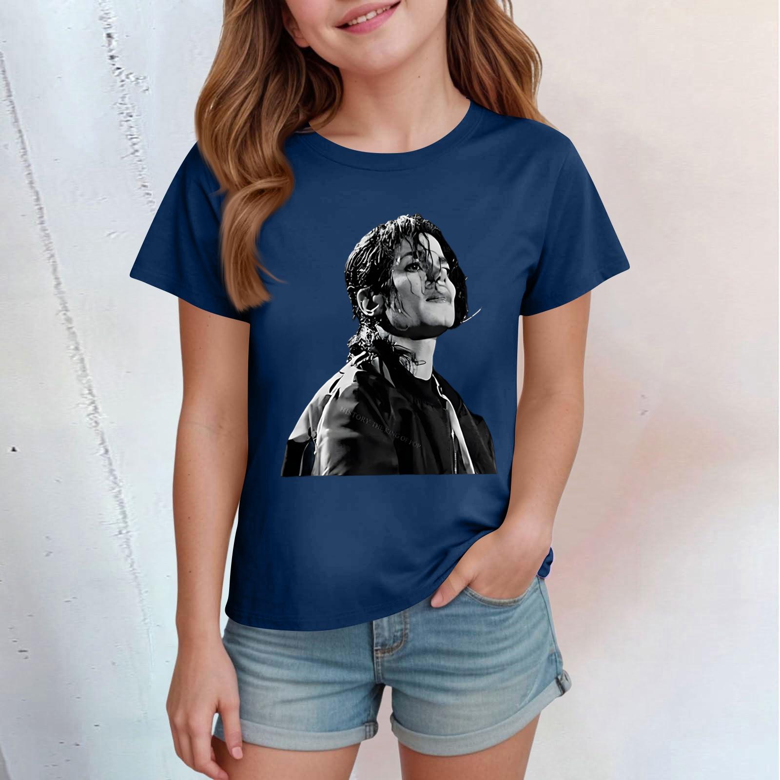 

Kids Print Round Neck Short Sleeve Casual T-shirt 120 Темно-синій