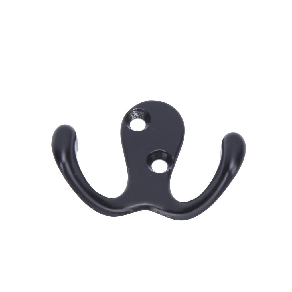 10Pcs Coat Hooks Small Double Prong AntiRust Sturdy Convenient Wall Mounted Tiebacks for Coat Clothing Keys(Antique Brass Plating )