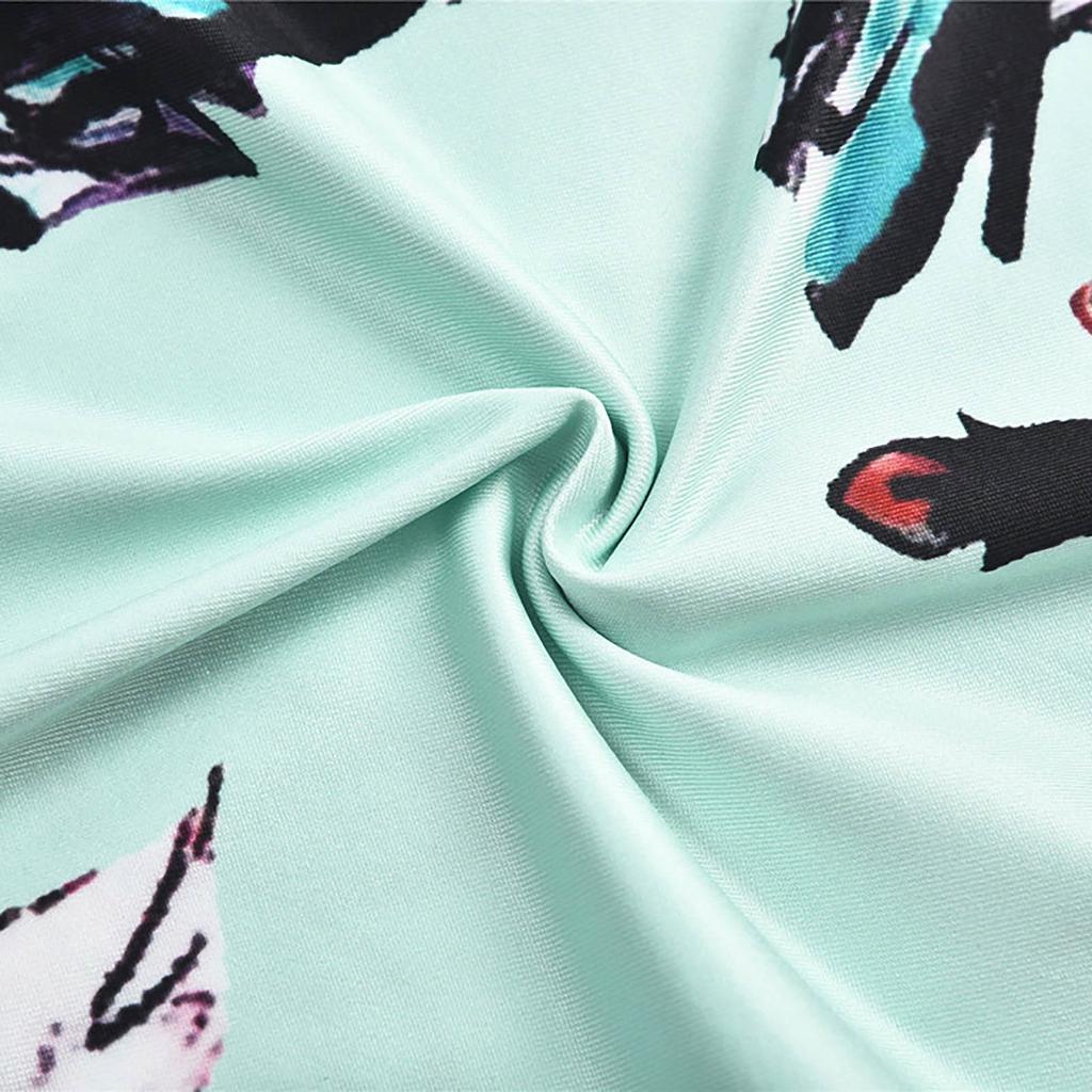 Women's Fashion Summer Crewneck Floral Print Dress