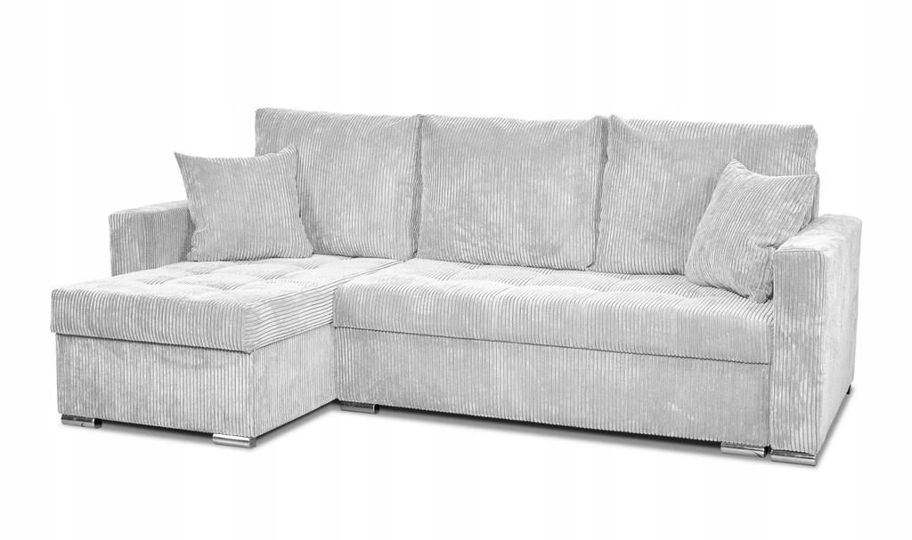 Narożnik Bonito rozkładany z funkcją spania Family Meble sztruks szary