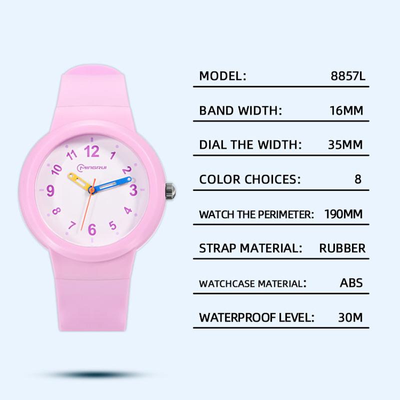 3-12 Year Old Children's Watch Fashion Simple Sports Comfortable Waterproof High Boys Girls Quality Quartz Watches