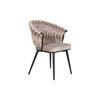 Modern Chair - DKD Home Decor - Black and Beige - 60x66x84 Cm - Metal - Polyester - Ergonomic - Full Backrest - Plain