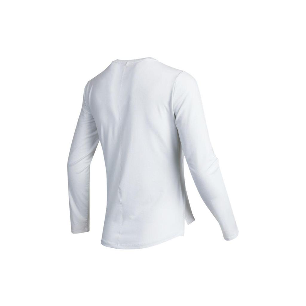 Nike Einfarbiges Trainings-Atmungsaktives Langarm-T-Shirt Damen Tops Weiß DD0621-100