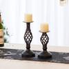 American Retro Candlestick Ornament Hollowed Out Black Valentine's Day Table Wedding Candlelight Dinner Prop Decoration Cup