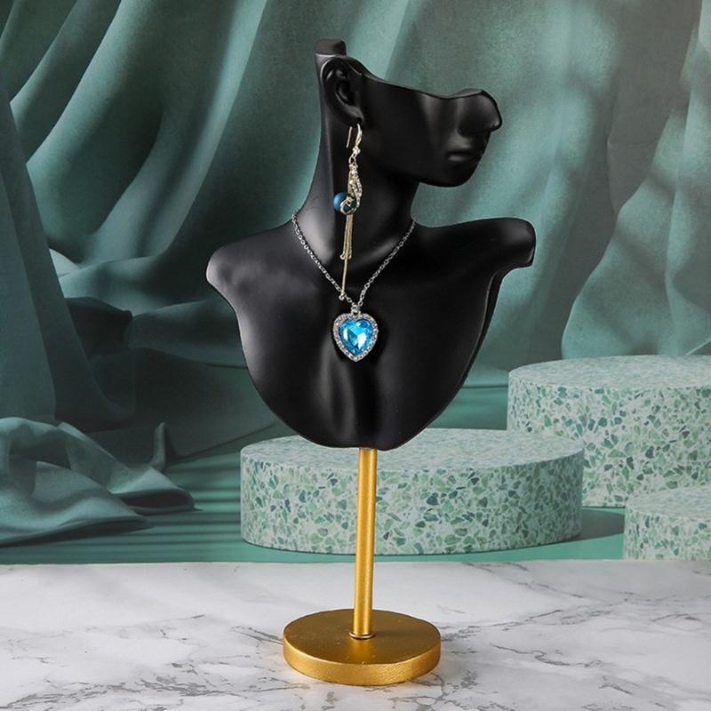 Chic Neck Model Stand Chic Necklace Bust Stand Jewelry Model Organizer Earrings Display Stand Resin Texture for Jewelry