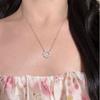 Luxury Two-Tone X Row Moissanite Necklace: S925 Sterling Silver & Diamond Pendant for Women