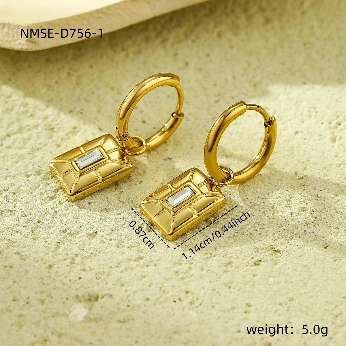 GEMCHIC Women s Geometric Square Zircon Stainless Steel Drop Earrings