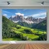 Swiss Alps and Dolomites Landscape Background cloth - polyester, no power required, ideal for photography, video and party use
