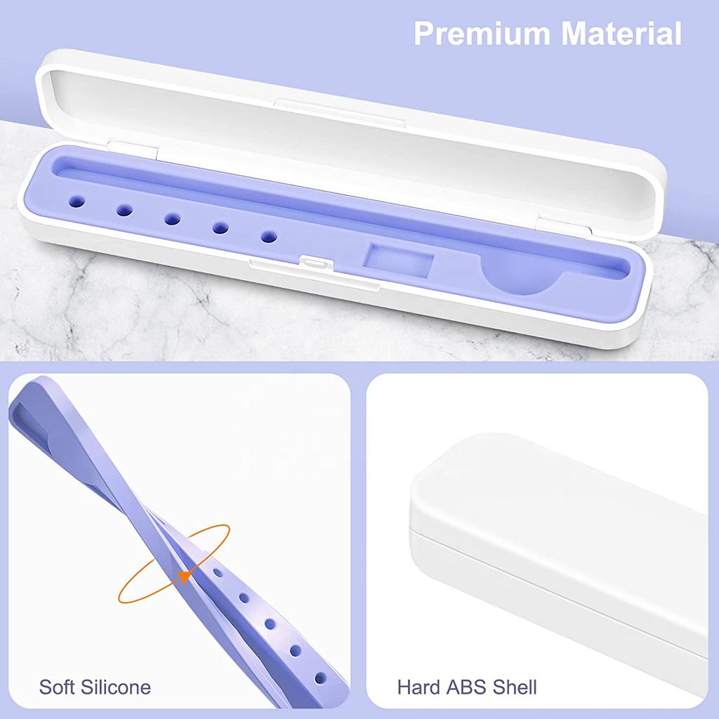 White Silicone Carrying Pencil Case with Accessory Holder Compatible with Apple Pencil 1st and 2nd Generation Box Style