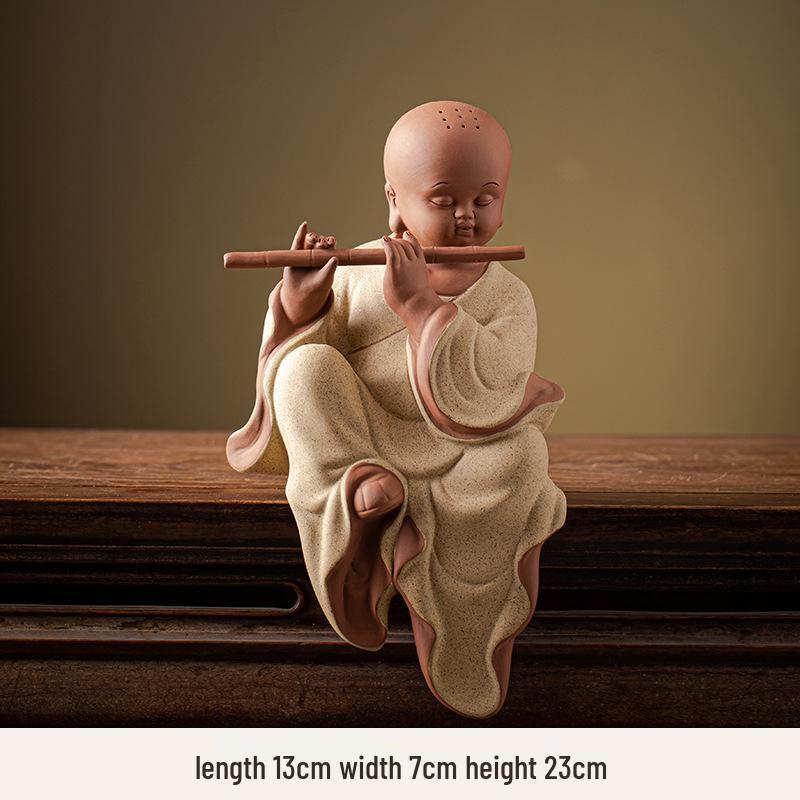 

Дзен Маленький Монах Керамическое Украшение со Световым Кольцом для Домашнего и Офисного Декора