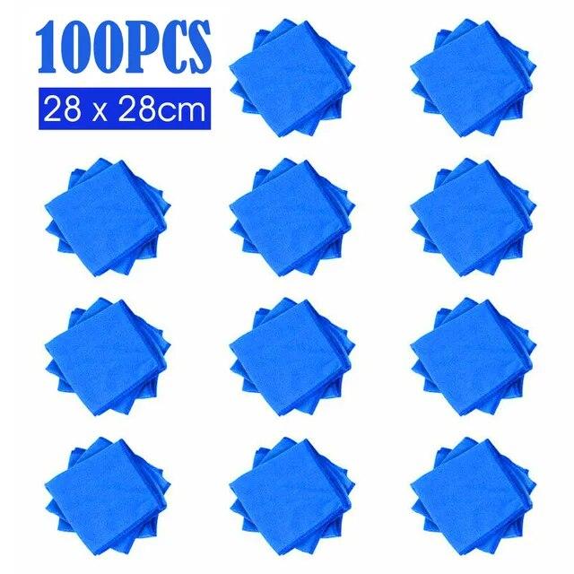 20/50/100PCS Microfiber Car Cleaning Towel Soft Drying Cloth Hemming Water Suction Automobile Home Washing Duster Towel