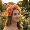 Floral Headband For Women 3D Flowers Hair Hoop, Halloween Party Headband, Simulated Accessory Rose for Vacation Dance Accessories Gift Hoop