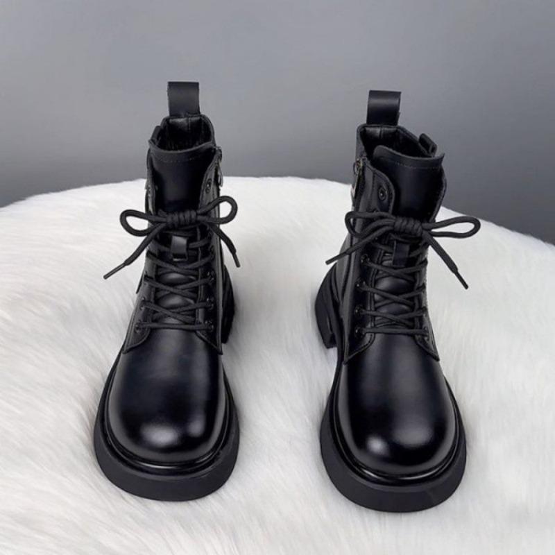 Thick-soled Martin Boots Women's New Autumn and Winter Short Boots Women's Small Men Show Height and Thin Boots
