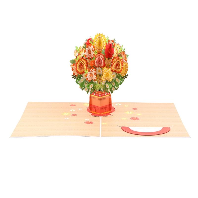 

3D складаний букет вітальна листівка Фестиваль складані квіткові букети листівка на День народження День матері річницю