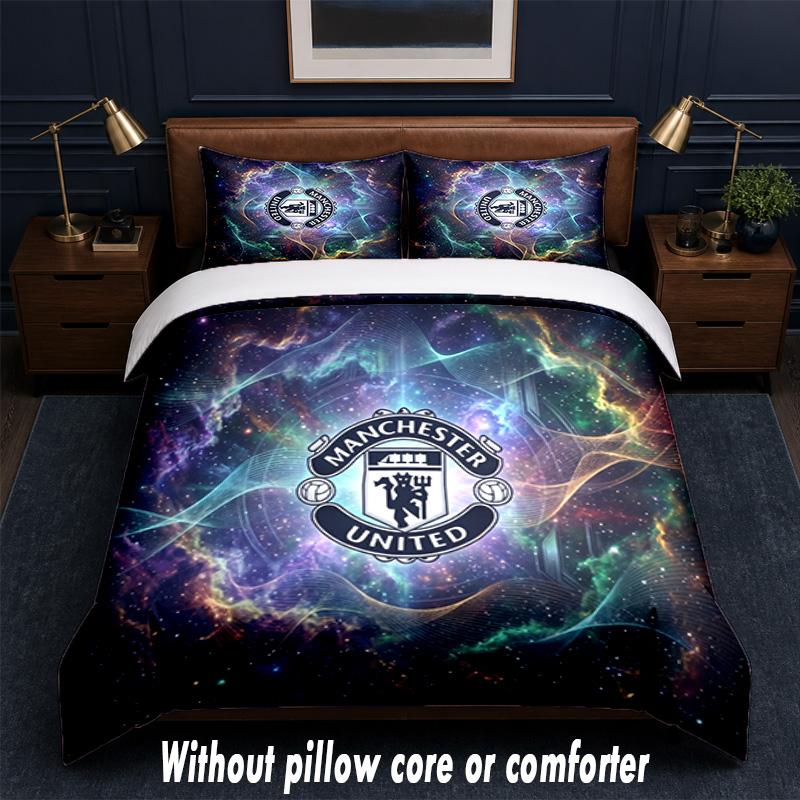 Designové povlečení Manchester United 1 povlak na peřinu + 2 povlaky na polštář Měkké prodyšné domácí povlečení