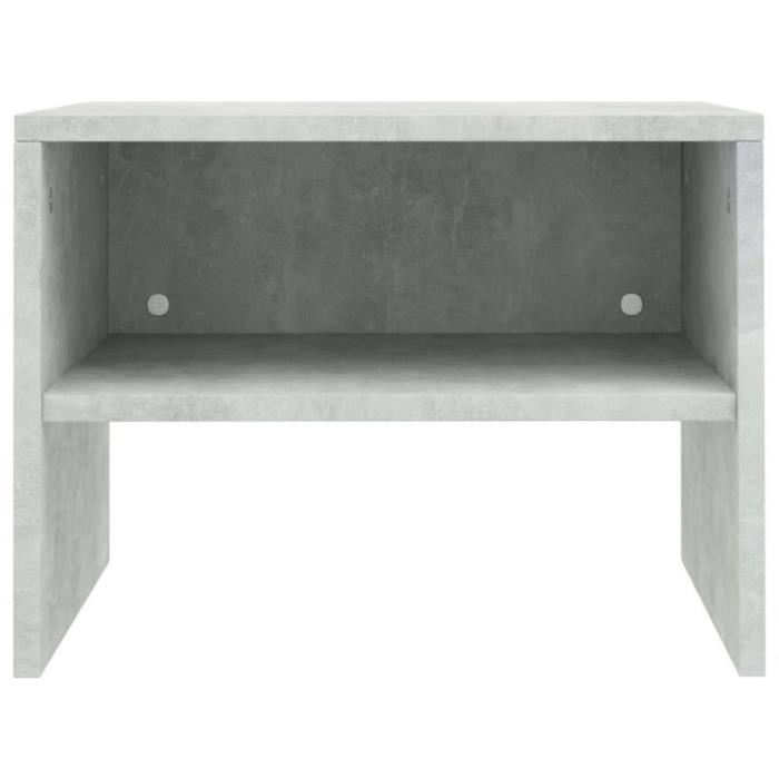Table de chevet - vidaXL - Gris béton - 40 x 30 x 30 cm - Bois d'ingénierie - 1 compartiment ouvert