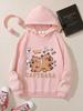 Kids Capybara Hoodie Cute Animal Graphic Print Kawaii Pullover Sweatshirt Girls Boys Cartoon Streetwear Casual Autumn Winter