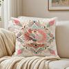 Chinese Phoenix Pattern Elegant Design Art Cushion Cover Linen Pillowcase Soft  for Sofa Bed Home Room Decor