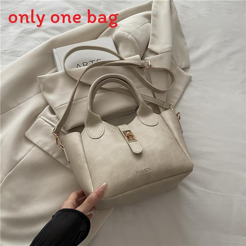 Womens Pu Water Bucket Bag With Lock Closure For Daily Use