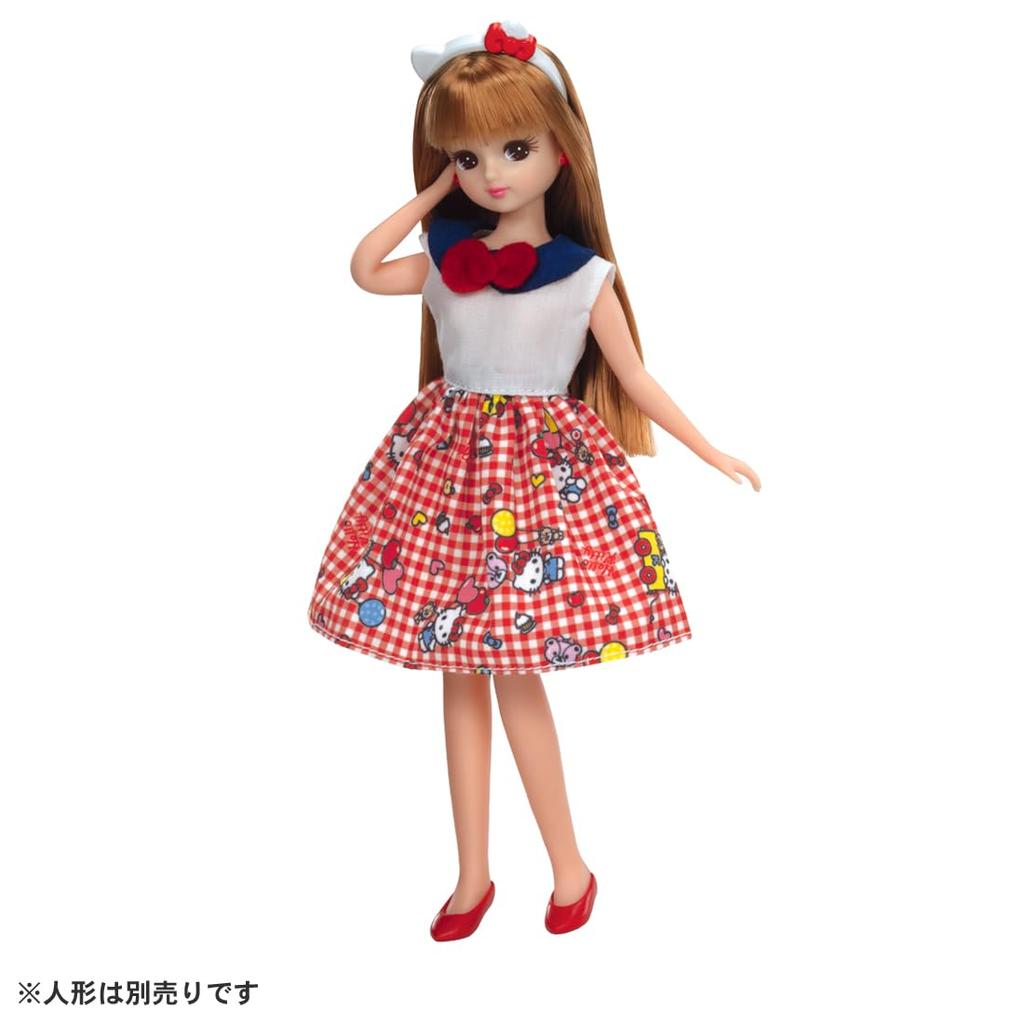 TAKARA TOMY My Sanrio Dress Hello Pretend Play Ages 3 and Up Licca-chan Dress, Choice, Characters, One-Piece & Headband, Kitty, Dress-Up, Toy,