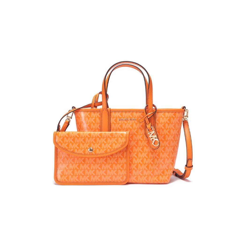 Michael Kors Eliza Monogram Tote Bag Women Tote Bags Beige 30S3GZAT0V-APRICOT Basic Set (Bag+Dust Bag)