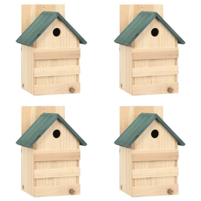 VidaXL Nichoirs 4 pcs 23x19x33 cm Bois de sapin