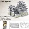 Piececool 3D Metall Himeji Burg Architektonisches Metall Nano Montage kein Kleber 4 Sterne Geeignet für Sammlerpuzzle (Berühmtes Gebäude) - Puzzle.